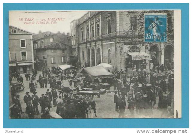 CPA 547 - Métier Marchands Ambulants Le Marché Place De L´Hôtel De Ville MAZAMET 81 - Mazamet