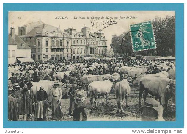 CPA - Métier Maquignon Foire Aux Bestiaux Place Du Champ De Mars AUTUN 71 - Autun