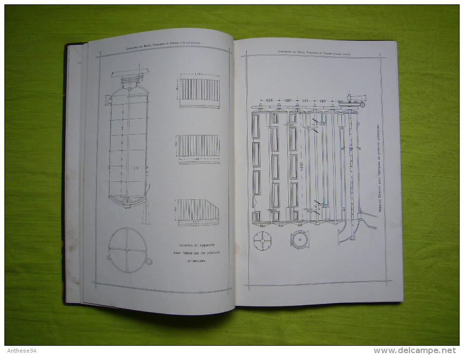 Livre pub Cie mines fonderies et forges d'Alais 1911 nombreuses photos et plans techniques environ 100 pages