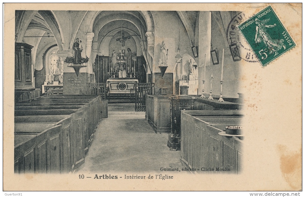 ( CPA 95 )  ARTHIES  /  Intérieur De L'Église -  (défaut Haut Droit ) - Arthies