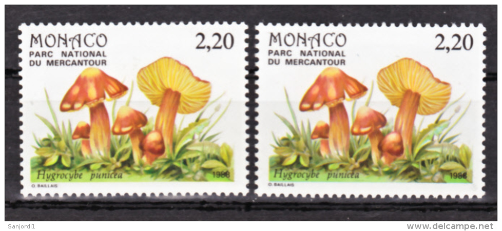 Monaco 1629 Variété Herbe Vert Clair  Et Vert Foncée Champignons Neuf ** TB  MNH Sin Charnela - Variétés