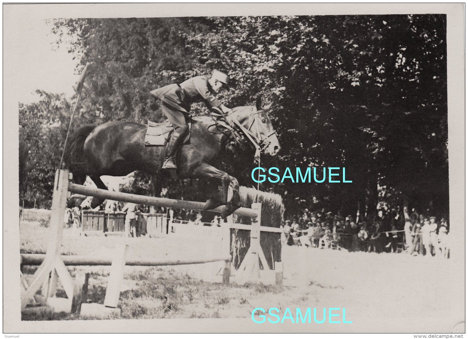 33 - Photo Original De A. Gaillard Bordeaux 1928  - Cavalier Saut D'obstacle, Militaire, Chevaux. Format 13/18 Cm. - Chevaux