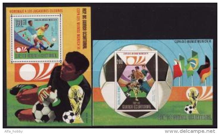 Equatorial Guinea, 1973, FIFA World Cup, Germany (III), 2 S/s Blocks - 1974 – Germania Ovest