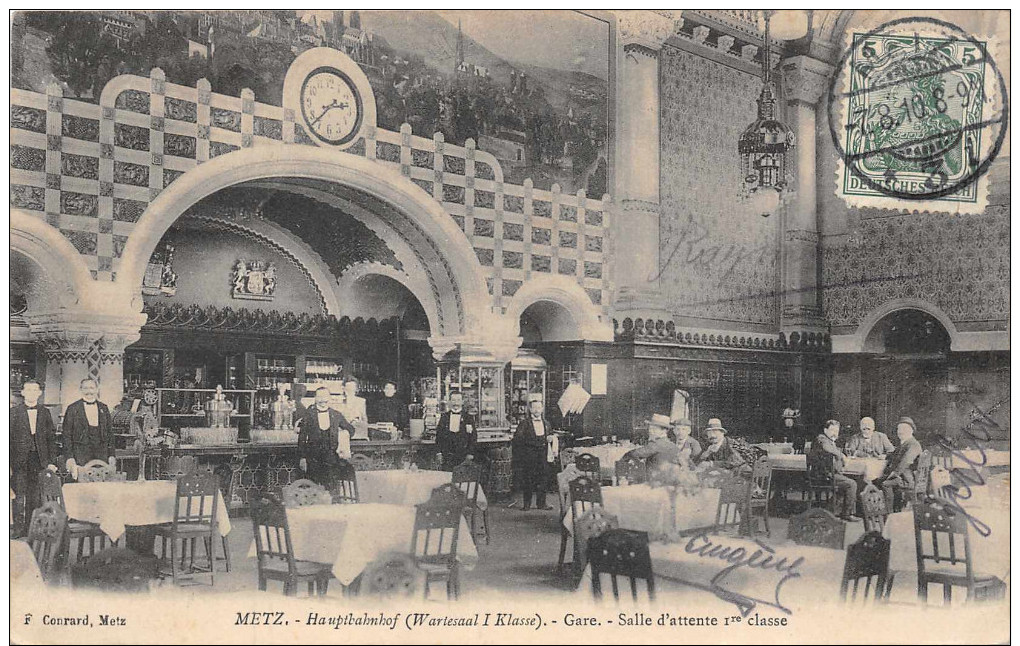 METZ  -  Gare -  Salle D'attente  1ére Classe (animée) - Metz