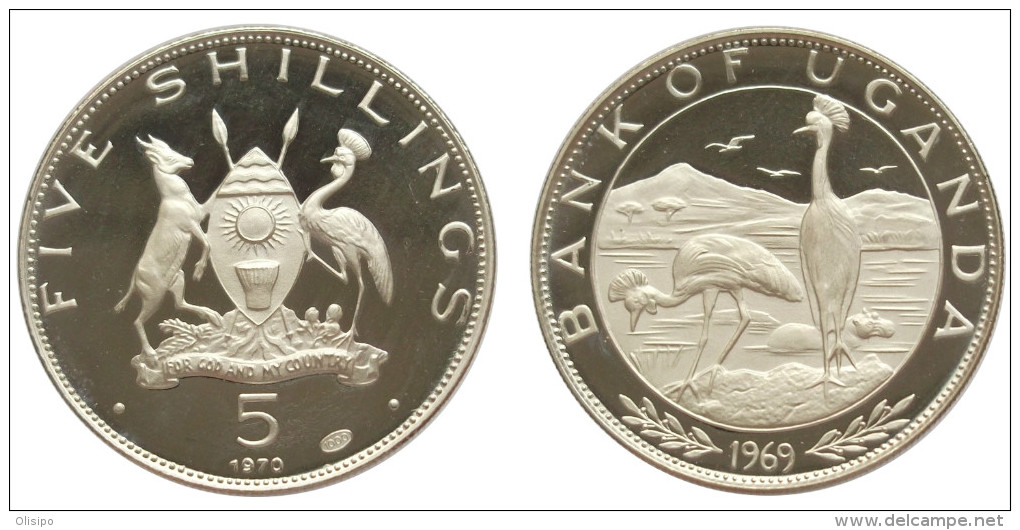 5 Shillings 1970 Proof (Uganda) Silver - Ouganda