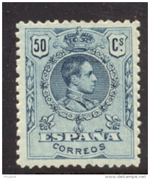 ALFONSO XIII , MEDALLÓN , ED. 277 * , 50 CTS. AZUL - Nuevos