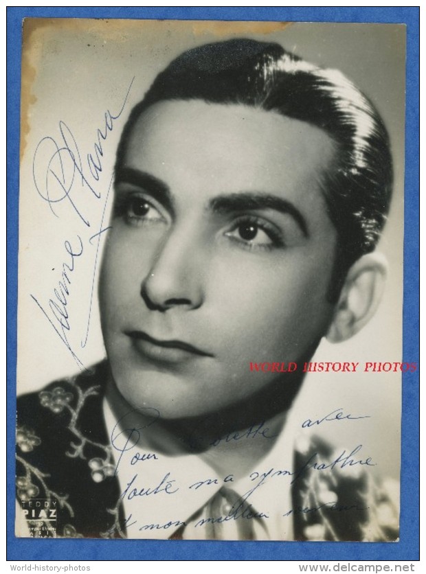 Photo Ancienne - Portrait Du Chanteur Jaime PLANA - Autographe Dédicace - Photographie Teddy Diaz Paris - Célébrités