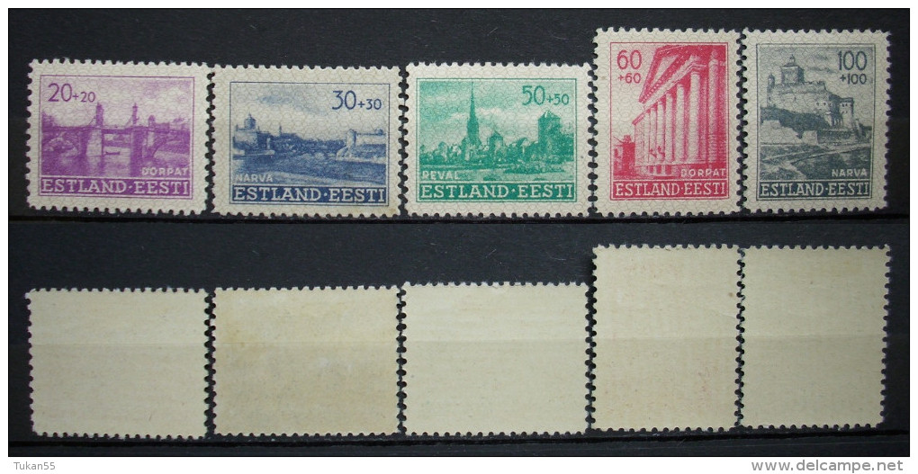 Dt.Besetzung Estland 1941 - 1944 Mi.Nr. 5 -9 * Ungebraucht Kl.falzrest   (H135) - Besetzungen 1938-45