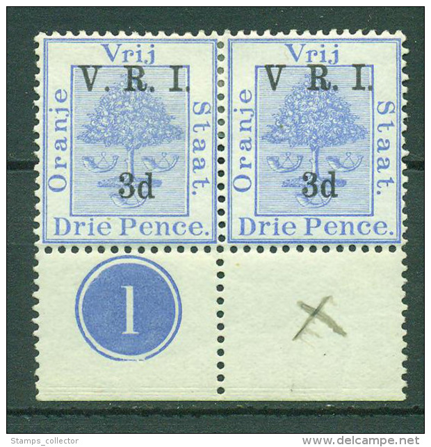 Oranje Vrij Staat.  Nr. 106b Pair. Varity: No Dot After V.  SG. 325£ In 1984. Scare. MH. - Oranje Vrijstaat (1868-1909)