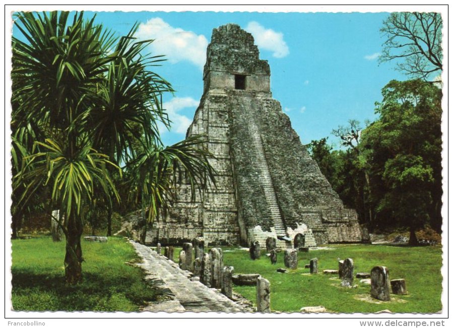 GUATEMALA - GIANT JAGUAR TEMPLE, TIKAL-PETEN / THEMATIC STAMPS - USA BICENTENARY-COINS - Guatemala