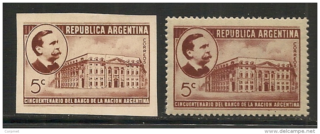 ARGENTINA -  Presidente PELLEGRINI  - Yvert # 414 IMPERFORATE With Normal To Comparison - Neufs