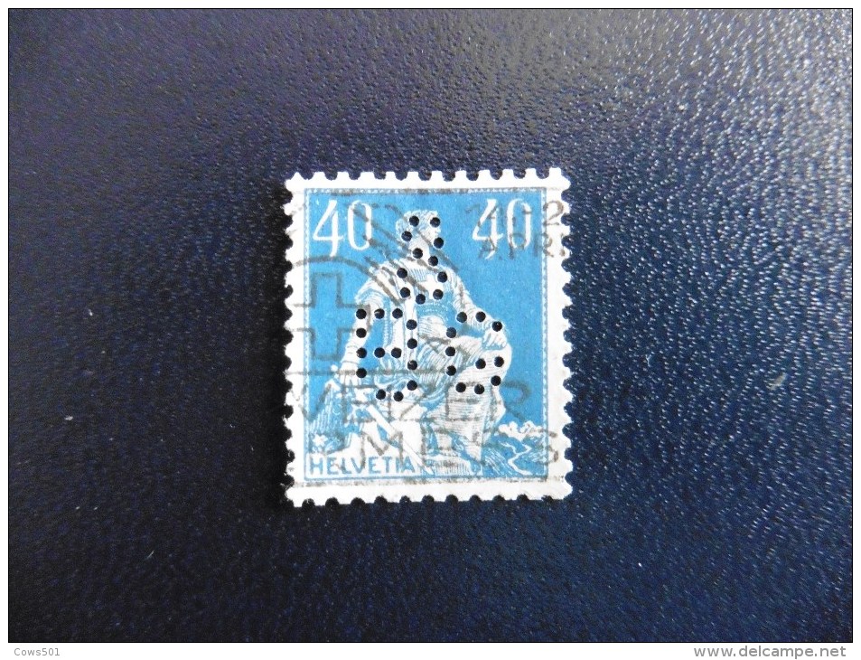 Suisse  :Perfins Timbre Perforé  Et B G   N° 164  Obltéré - Gezähnt (perforiert)