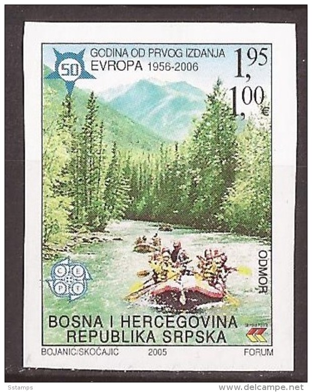 2006 EUROPA  CEPT WILDWASSER   RAFTING  BOSNIA ERZEGOVINA  50 JAHRE EUROPA  RAFTING    NEVER HINGED - Rafting