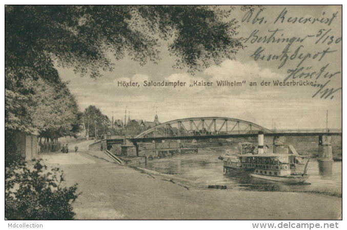 DE HOXTER / Höxter, Salondampfer, "Kaiser Wilhelm" An Der Weserbrücke / - Hoexter