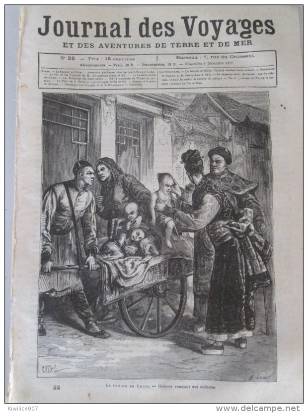 Gravure   1877  La Famine En Chine China   Vente D Enfants - China