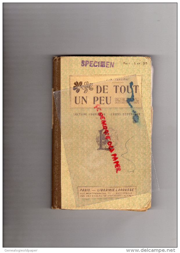 LIVRE LECTURE - DE TOUT UN PEU -J.B. TARTIERE LAROUSSE VERS 1898-1900 - 0-6 Anni