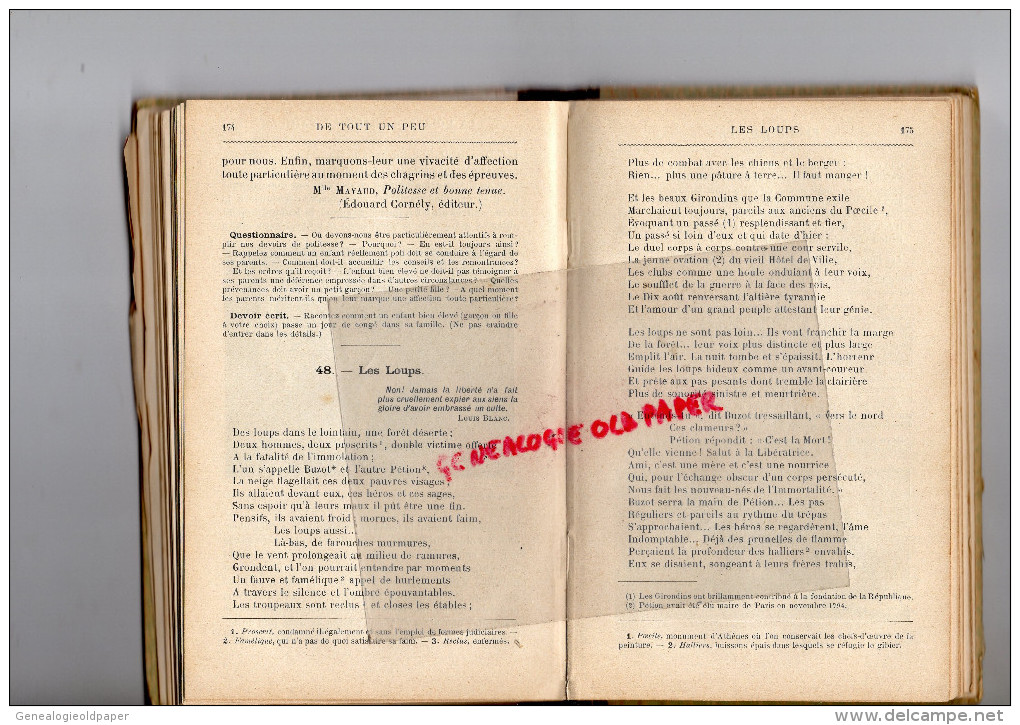 LIVRE LECTURE - DE TOUT UN PEU -J.B. TARTIERE LAROUSSE VERS 1898-1900 - 0-6 Anni