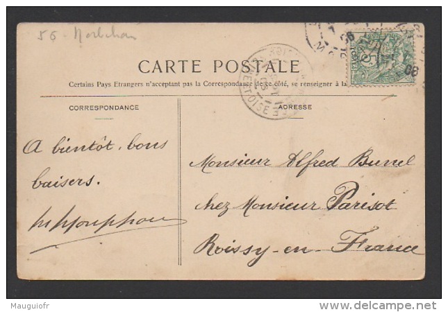 DF / 56 MORBIHAN / LORIENT / LE BATEAU DE PORT-LOUIS QUITTANT LE PORT / CIRCULÉE EN 1906 - Lorient