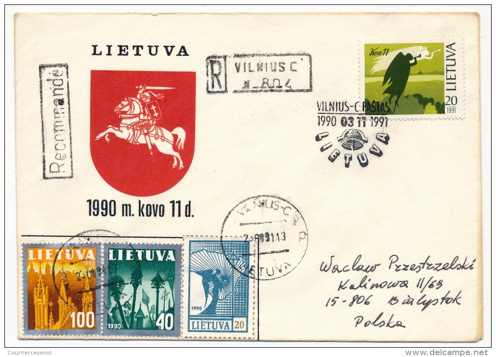 LITUANIE - 8 enveloppes - Affranchissements divers - Années 90