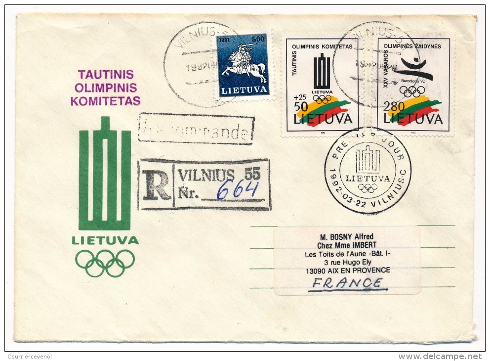 LITUANIE - 8 enveloppes - Affranchissements divers - Années 90