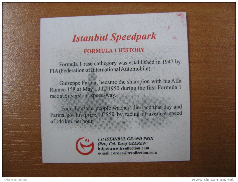 AC - F1 FORMULA 1st ISTANBUL GRAND PRIX - ISTANBUL SPEEDPARK 2005 TURKEY MEDAL IN BOX - Profesionales / De Sociedad