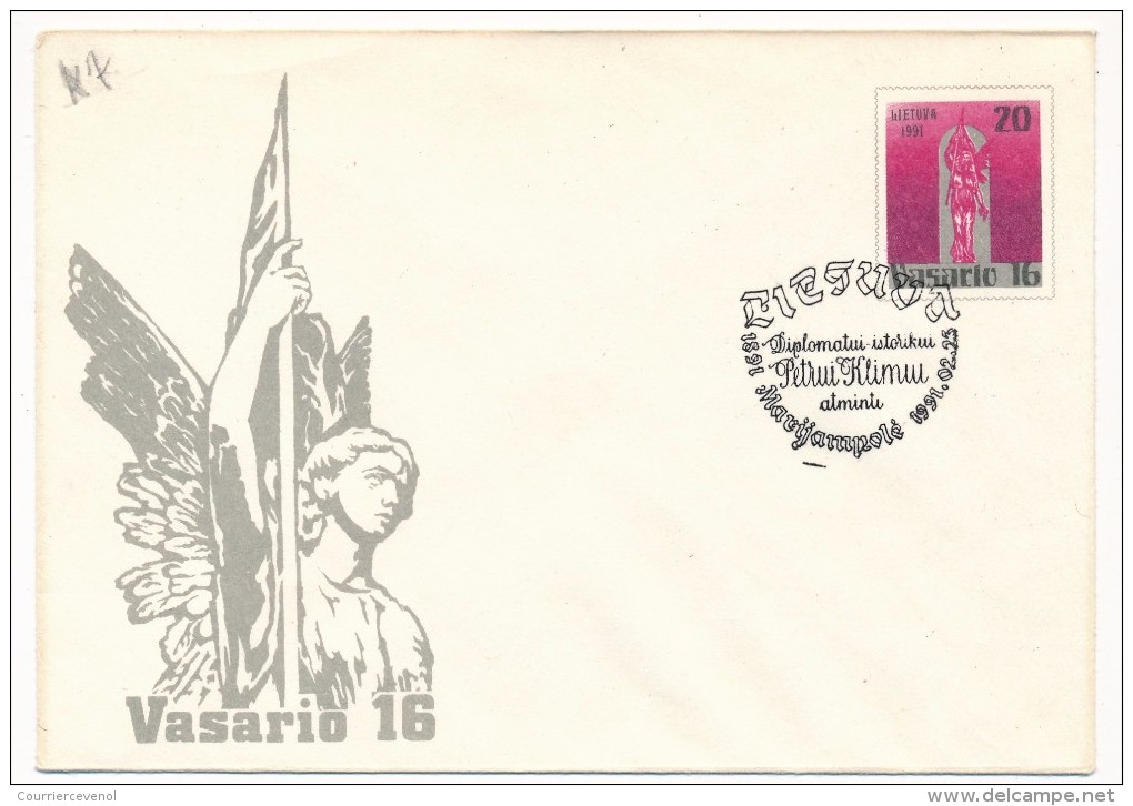 LITUANIE - 8 enveloppes - Entiers postaux oblitérées, dont affranchissements complémentaires