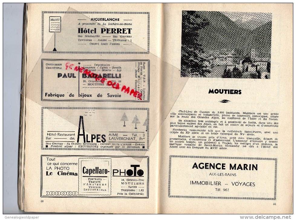 73 - AIX LES BAINS - DEPLIANT TOURISTIQUE EXCURSIONS EN SAVOIE-DAUPHINE-SUISSE-AGENCE MARIN-AIR FRANCE-1955 - Dépliants Touristiques