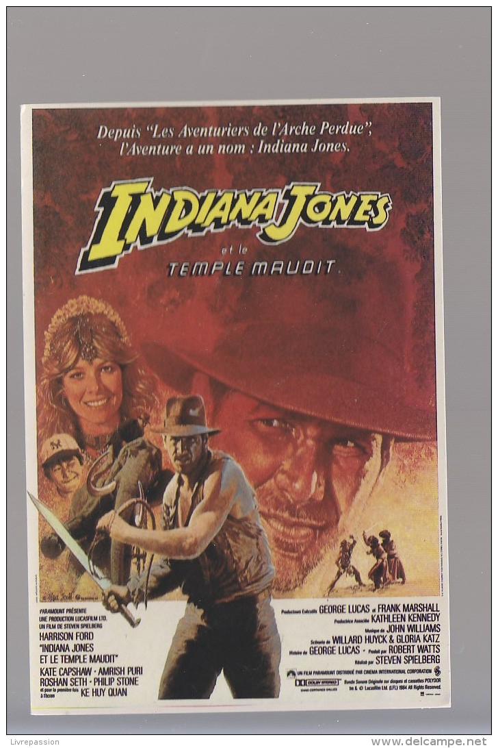 Cpm ,  Indiana Jones Le Temple Maudit .... ,   Non Voyagé - Affiches Sur Carte