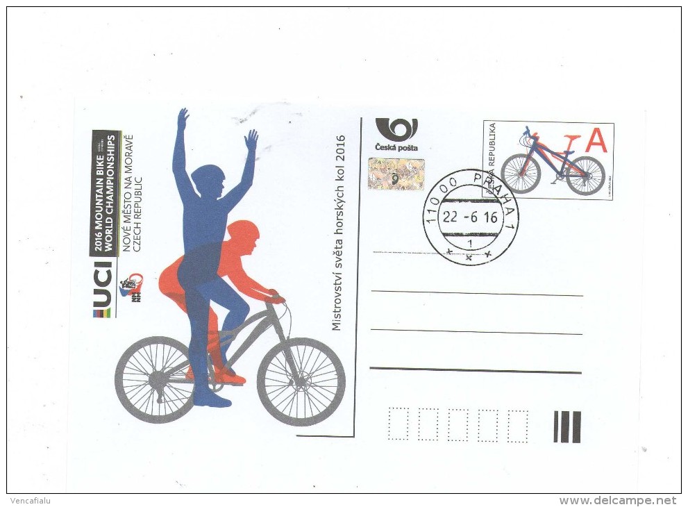 Czech Republic 2016 - World Championchip In Mountain Bike, Scpecial Postal Stationery, Day Cancellation - BTT