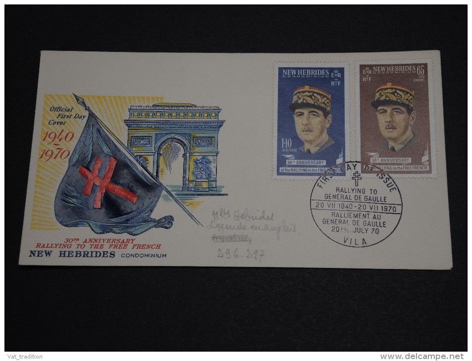 NOUVELLES HÉBRIDES - Enveloppe 1er Jour En 1970 - Général De Gaulle- A Voir - L 453 - FDC