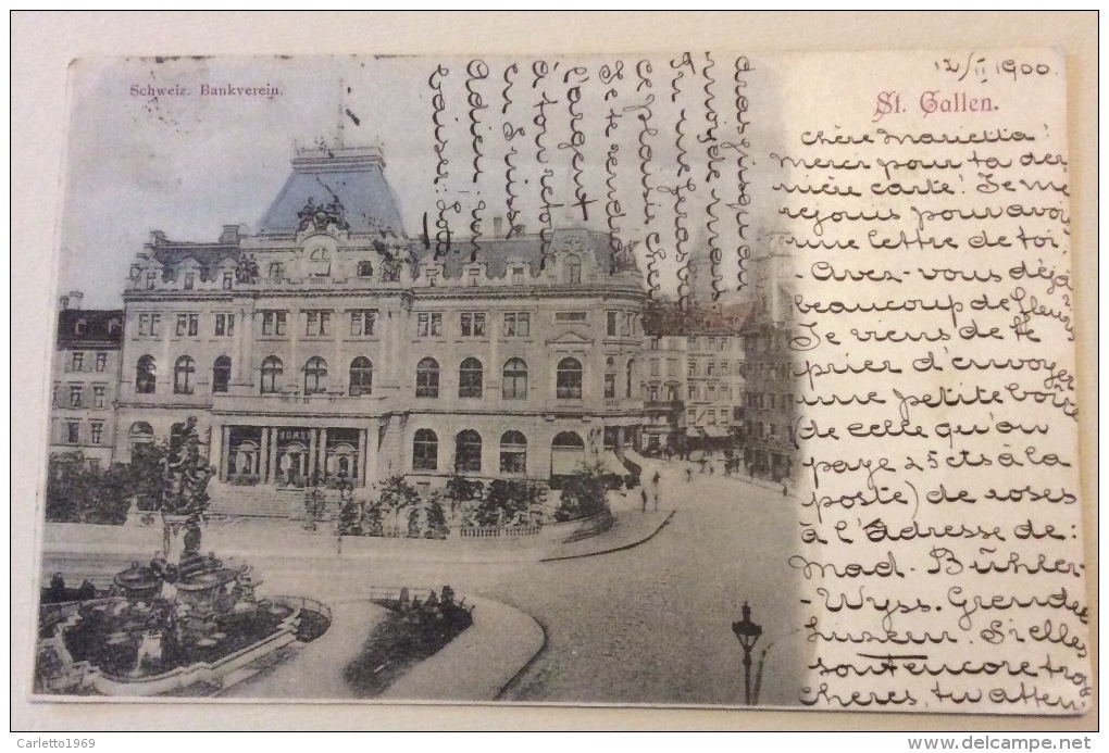 ST. GALLEN SCHWEIZ BANKVEREIN 1900 VIAGGIATA FP - San Gallo