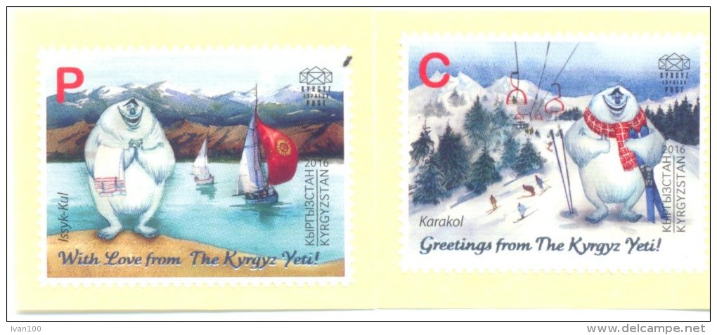 2016. Kyrgyzstan, Legends Of Kyrgyzstan, Yeti, 2v Self-adhesive, Mint/** - Kirgisistan