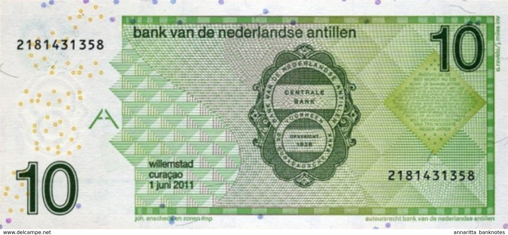 NETHERLANDS ANTILLES 10 GULDEN 2011 P-28 UNC [AN225e] - Other - America