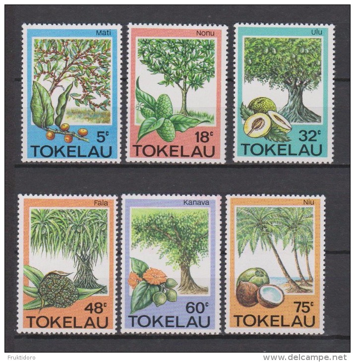 Tokelau Mi 111-116 Trees, Fruits, And Herbs - Mati - Noni - Ulu- Fala - Kanava - Niu 1985 * * - Tokelau