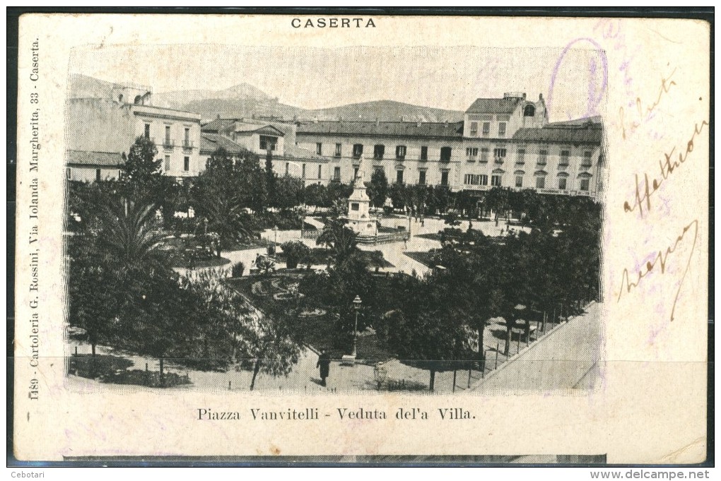 CASERTA - Piazza Vanvitelli - Veduta Della Villa - Cartolina Postale Italiana Viaggiata-piccola - Come Da Scansione - Caserta