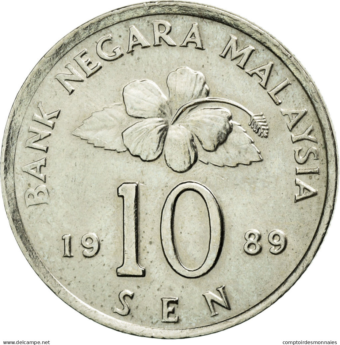 Monnaie, Malaysie, 10 Sen, 1989, TTB+, Copper-nickel, KM:51 - Malaysie