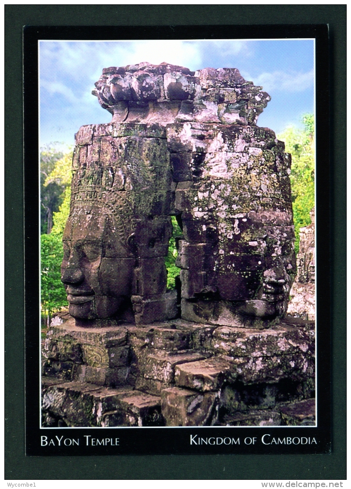 CAMBODIA  -  Bayon Temple  Used Postcard - Cambodia