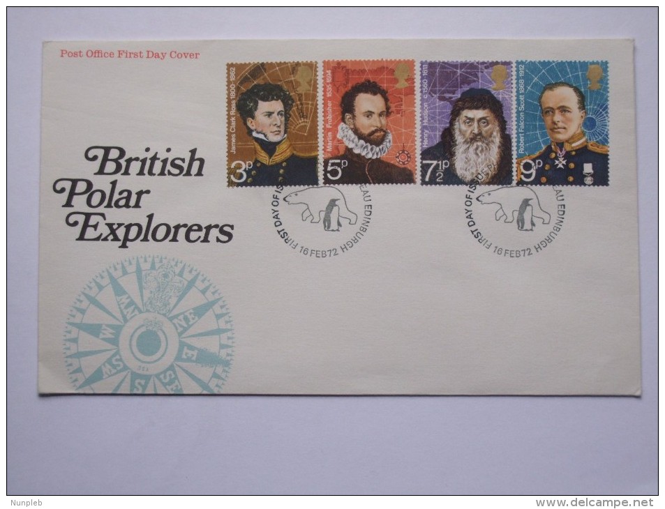 GB 1972 BRITISH POLAR EXPLORERS FDC - Covers & Documents