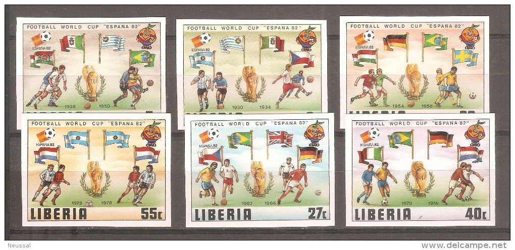 Serie Sin Dentar De   Liberia - 1982 – Espagne