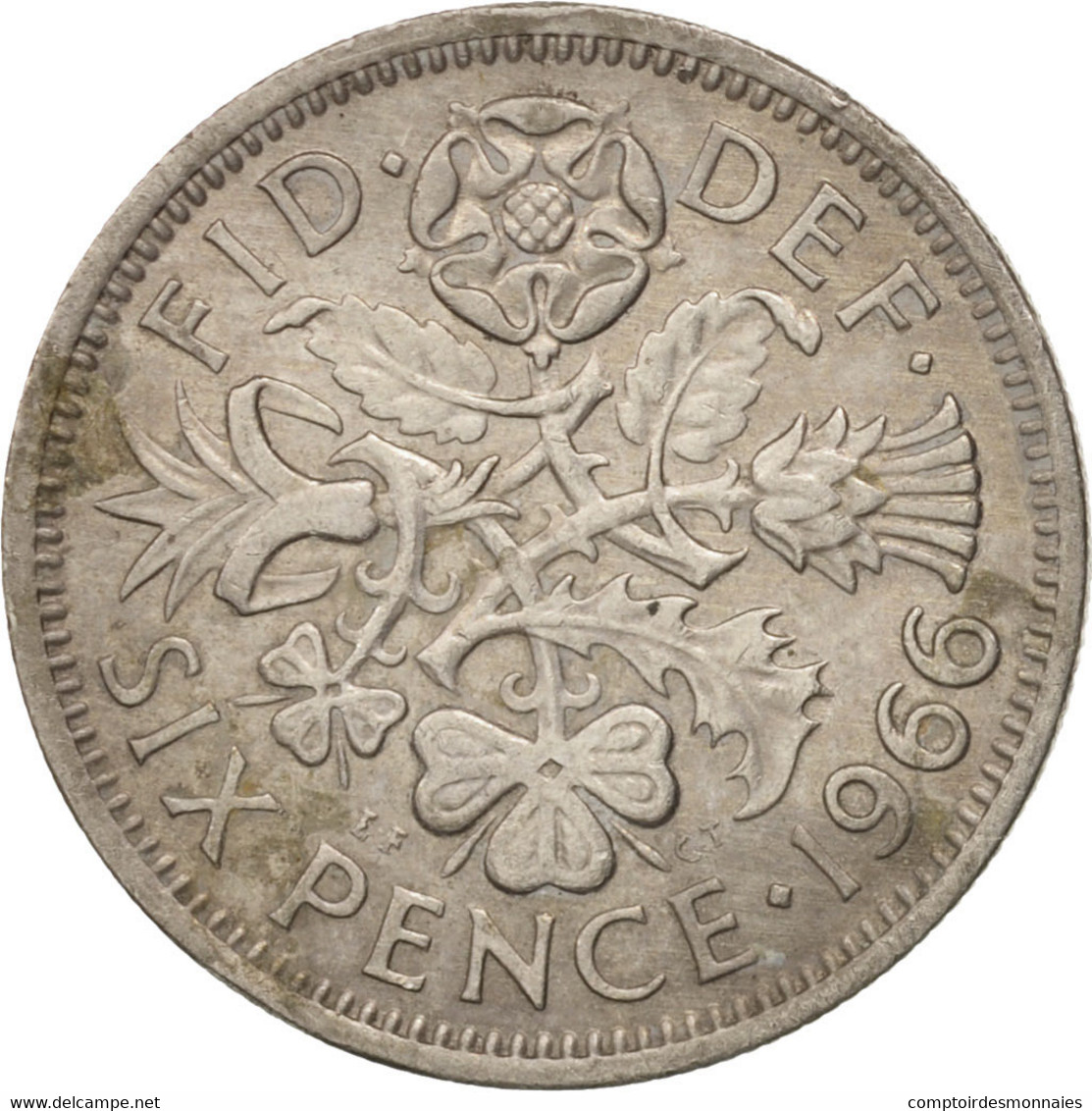 Monnaie, Grande-Bretagne, Elizabeth II, 6 Pence, 1966, TTB+, Copper-nickel - H. 6 Pence