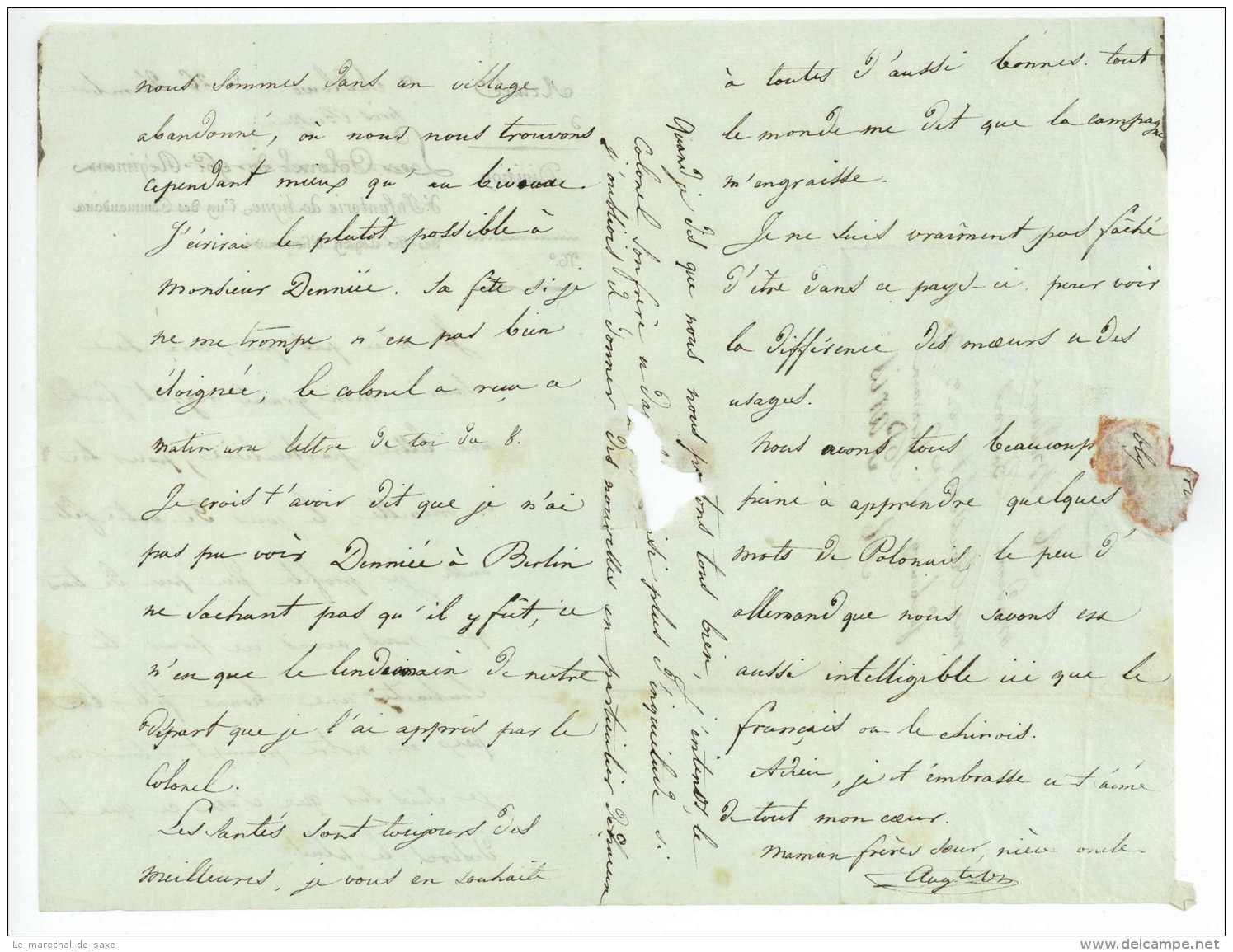 CAMPAGNE DE PRUSSE ET DE POLOGNE - LEVEQUE DE VILMORIN, Antoine Auguste (1786-1862) BIEZUN 1806 Pologne Sadlowo Barrois - Legerstempels (voor 1900)