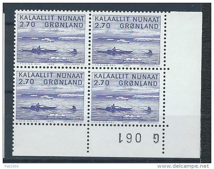 Groënland 1982 N°124 Neuf Bloc De 4 Avec Marque, Peinture De Jakob Danielsen - Unused Stamps