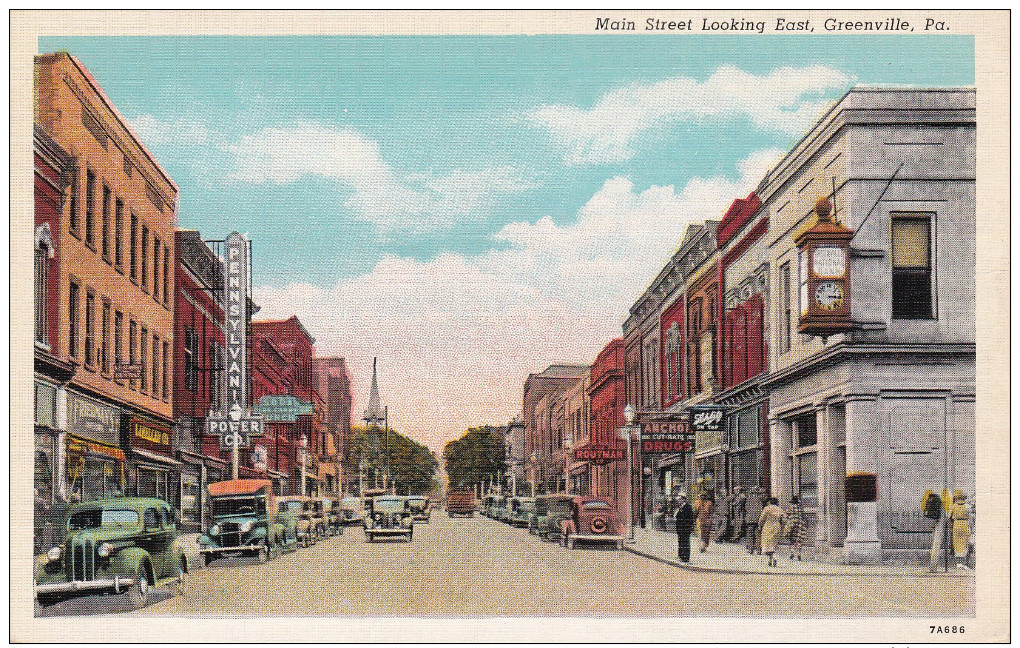 Main Street , East , GREENVILLE , Pennsylvania , 30-40s - Other & Unclassified