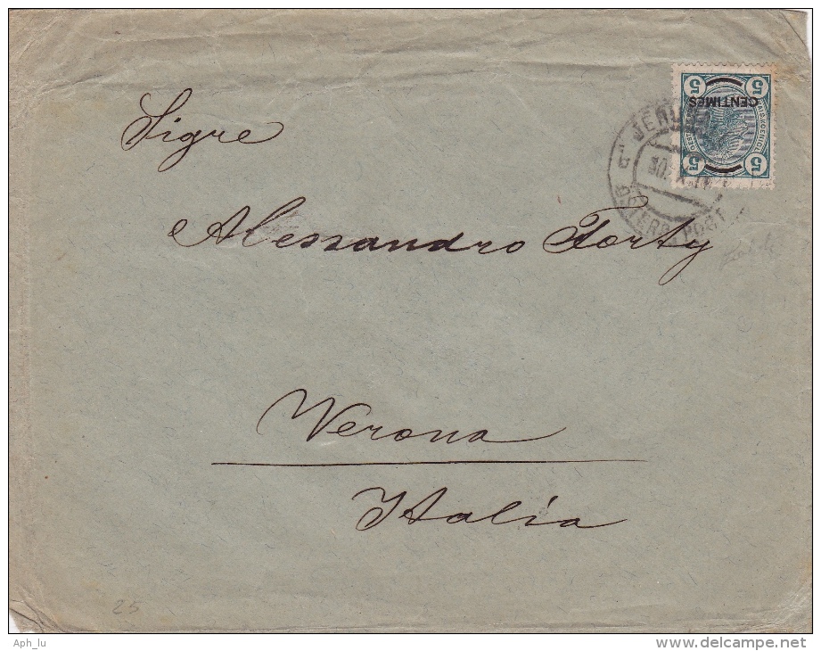 Brief Von Jerusalem, österreichische Post Nach Verona (l014) - Oostenrijkse Levant