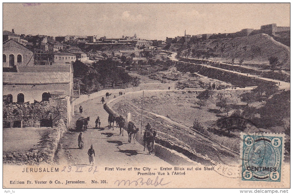 Ansichtskarte Von Jerusalem, österreichische Post Nach Rom (l018) - Levant Autrichien