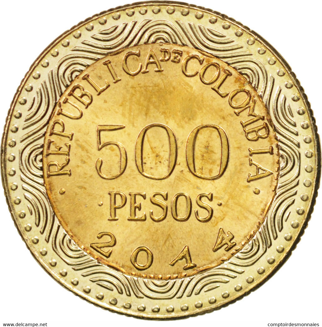 Monnaie, Colombie, 500 Pesos, 2014, SPL, Bi-Metallic - Colombia
