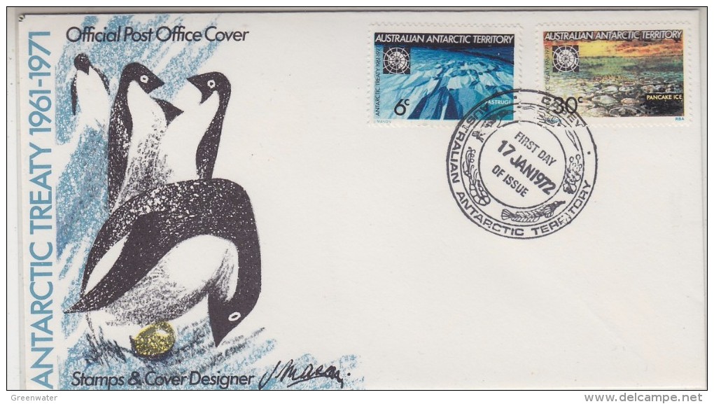 AAT 1972 Antarctic Treaty 2v FDC Ca Casey (30770) - FDC