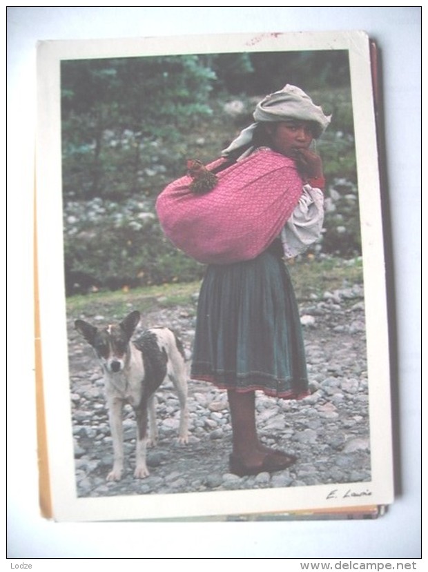 Mexico La Esperanza Girl And Dog - Mexico