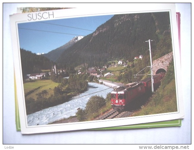 Zwitserland Schweiz Suisse GR Susch And Train - Susch