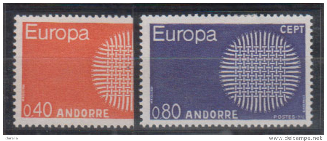 ANDORRE   1970                 EUROPA       N° 202 / 203      COTE   34 € 50          ( E 21 ) - Neufs